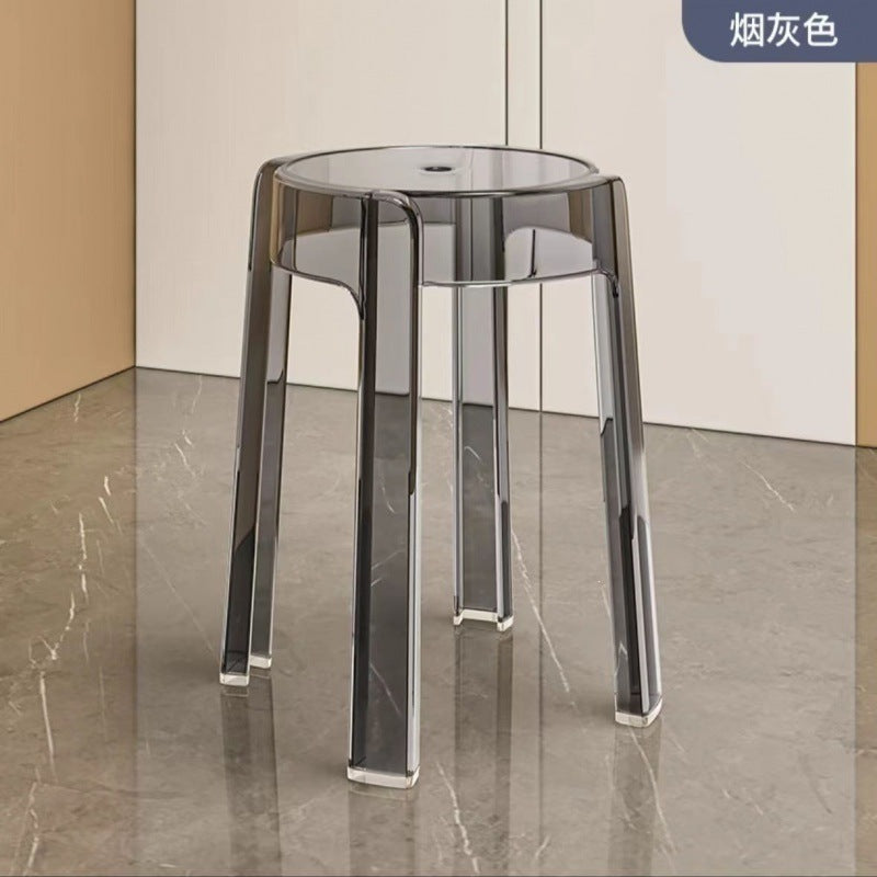 New arrival acrylic round stool popular chair plastic for homethickenedcasual modern office stacking dining chair stool