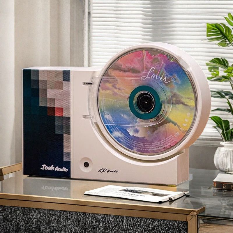 Wall-mounted cd player - retro audiophile grade, high-fidelity audio, desktop player with bluetooth, integrated cd player and speaker system