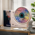 Wall-mounted cd player - retro audiophile grade, high-fidelity audio, desktop player with bluetooth, integrated cd player and speaker system