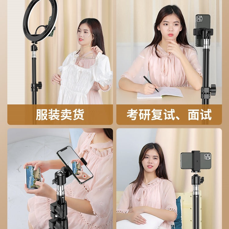 Mobile phone holder special selfie stick tripod for live broadcast with filling light camera artifact shooting triangular support frame 20