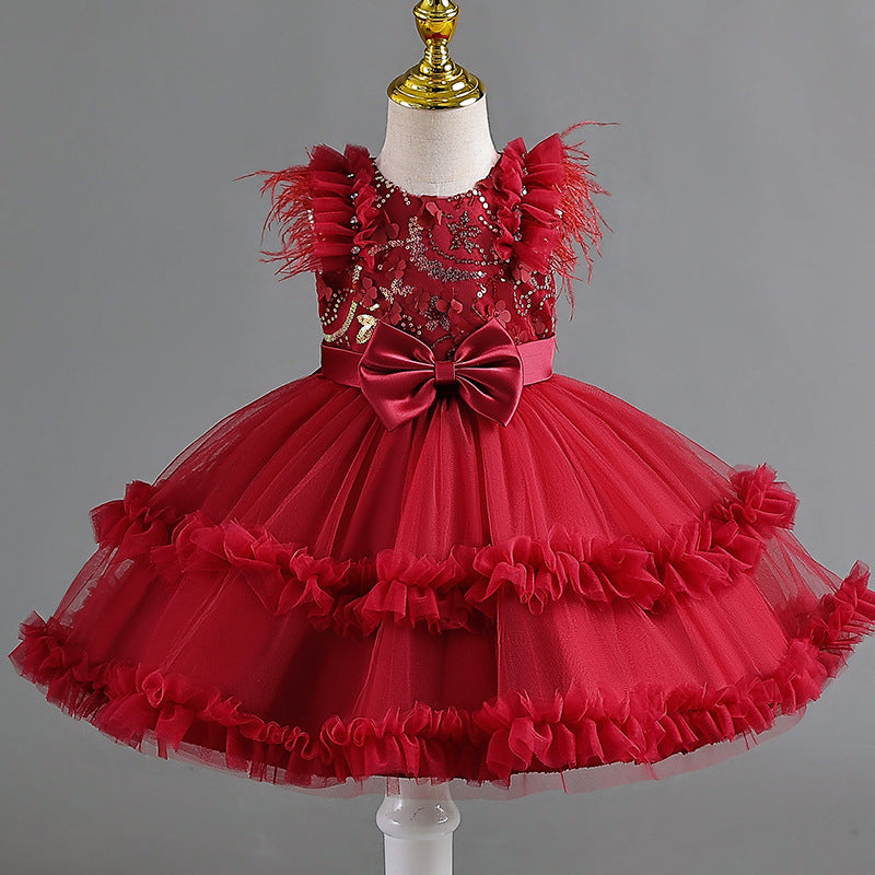 New arrivalin stockkids dress tutu cake princess dress baby girl first birthday dress baby dress