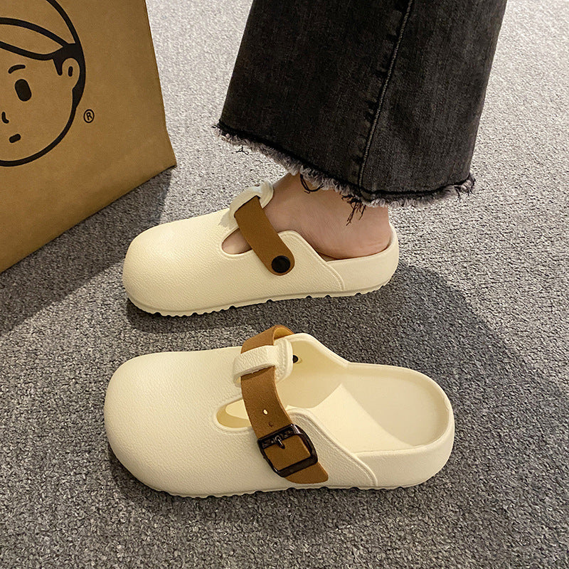 2026 new spring/summer collection: stylish, minimalist, and comfortable birkenstock-style women's slides - perfect for outdoor wear, closed-toe design, thick sole, and cloud-like cushioning