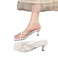 Women's slippers: new french-style high-heeled sandals for summer 2025 - wearable, single-strap, square-toe, open-toe slippers