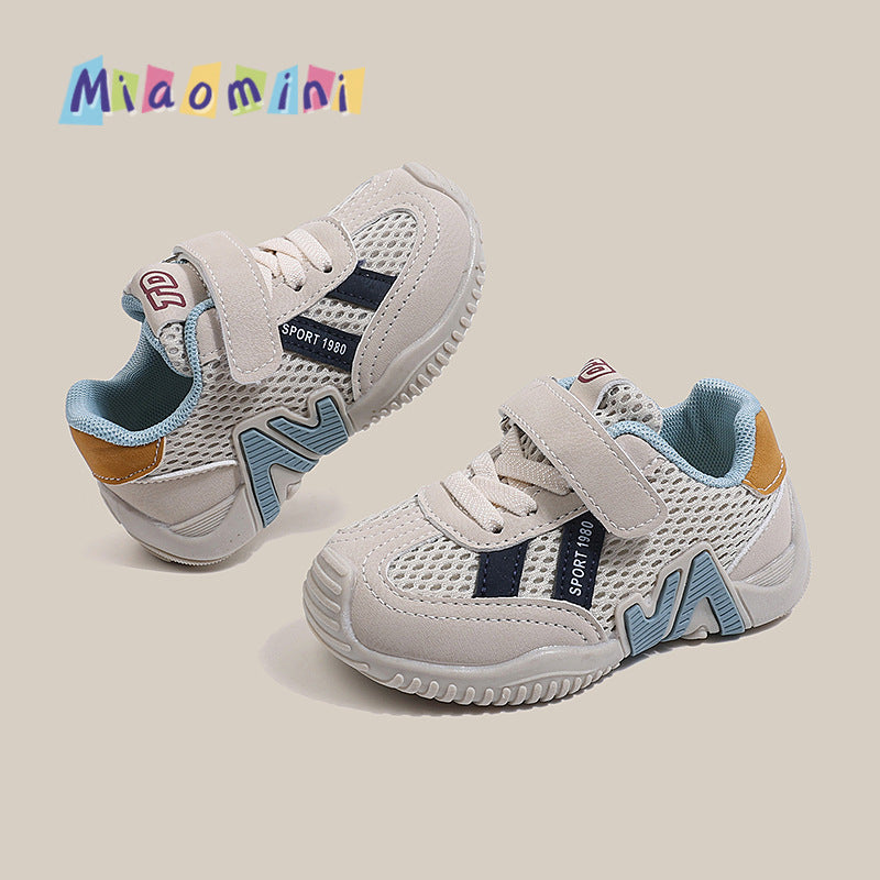 spring collection soft-soled boys' running shoes, breathable mesh german army trainers, kids' athletic shoes, girls' shoes, ages 1-6