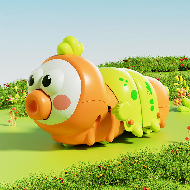 Caterpillar wind-up toy - fun & educational for babies & toddlers - moving & crawling animal toy - encourages tummy time & crawling development