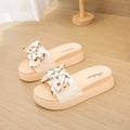 【platform sole】trendy bowknot slides for women - summer outdoor fashion, height increasing, soft sole, non-slip, cross-strap sandals