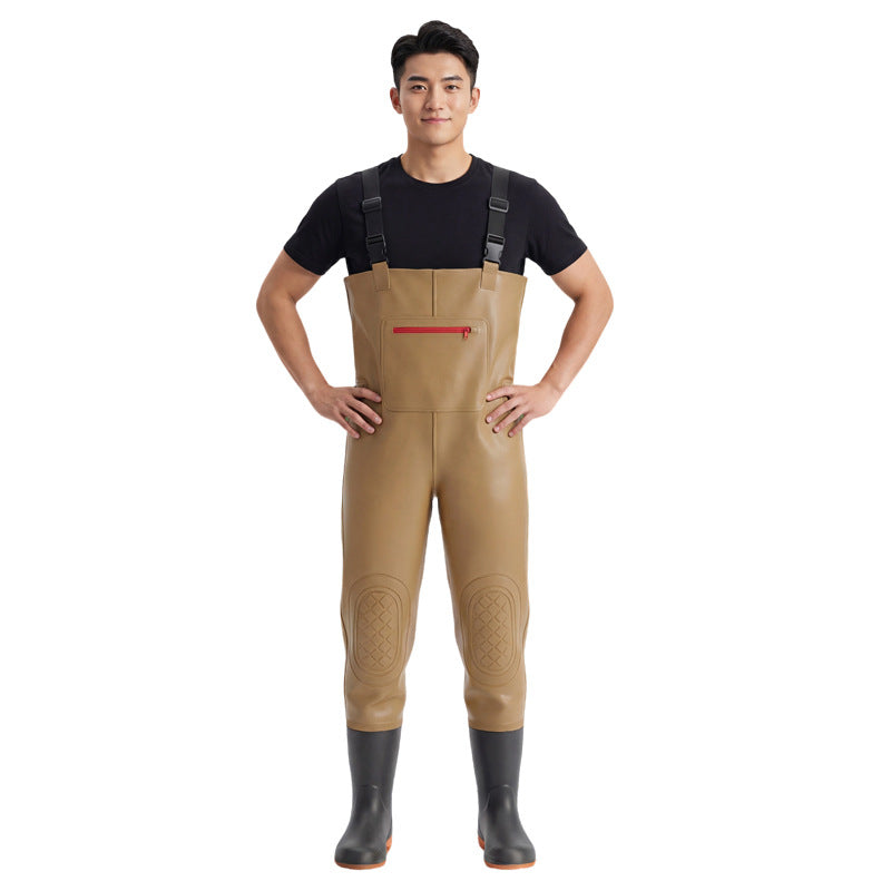 Water pants, full body thickened water pants, mennew arrivalwaterproof pants, water shoes, one-piece fish-catching rain pants, sea-catching jumpsuits