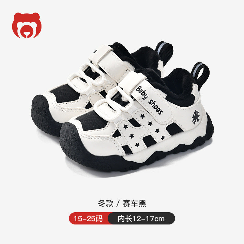 Toddler shoes men autumn winter baby cotton shoes fleece-lined large cotton soft bottom 0 to 1-3 years old two cotton heattech baby girl shoes