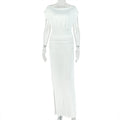 Fashion styleexport designfashion women's oblique collar silmtube top one shoulder skirt suitelegant outdoor long two-piece set
