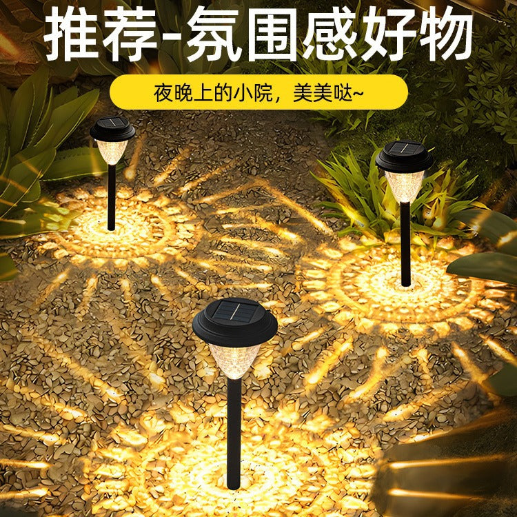Solar powered lawn lights, garden lights, outdoor ground lights, yard decorations, home use stake lights, waterproof ambient lighting