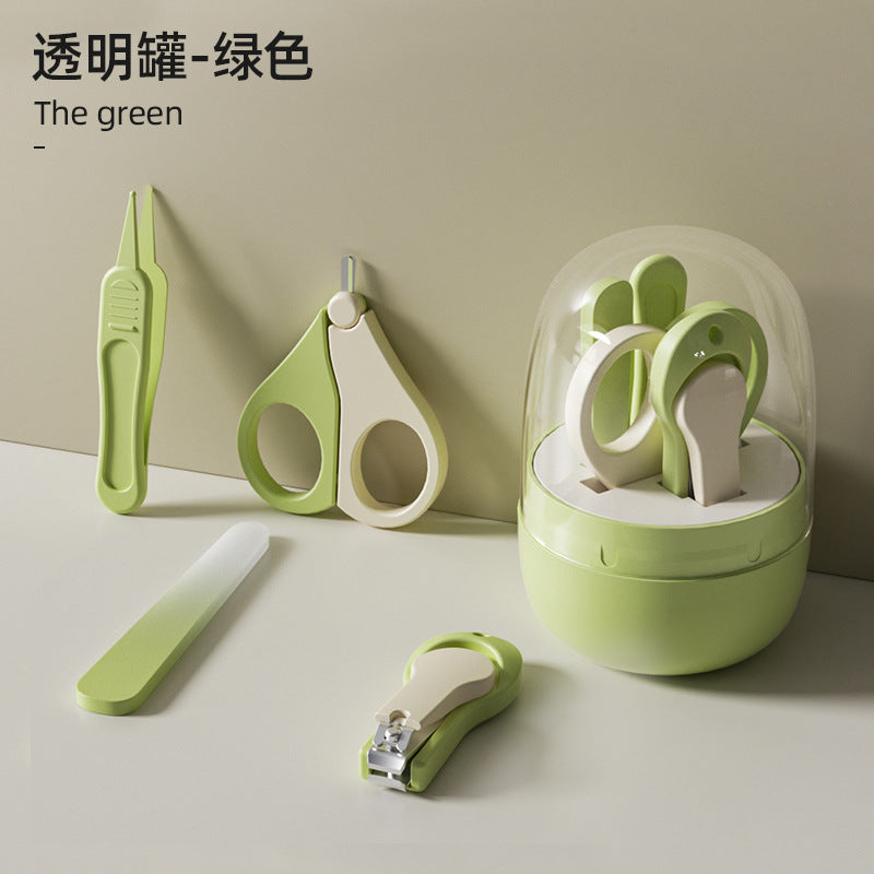 Baby transparent jar nail clipper suit newborn baby nail clipper kids anti-clip small scissors nail clippers