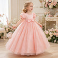 Girls' formal dresses french satin flower girl wedding dresses runway piano performance outfits children's princess dresses tulle in stock