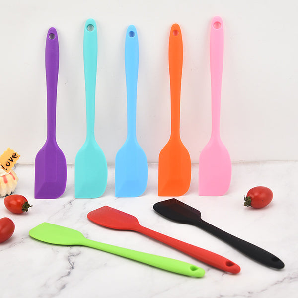 Silicone scraper, household baking cake cream spatula, integrated stirring scraper, easy to clean, colorful macaron