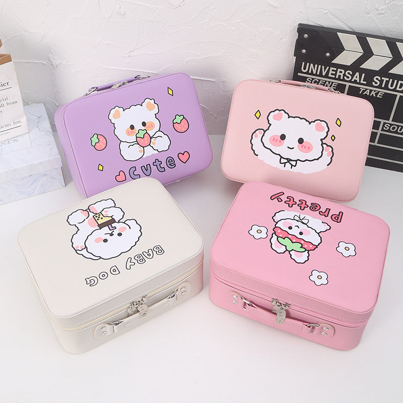 Cosmetic bag women's portable 2022 new high-end sense large capacity cute high-value storage box portable small box bag