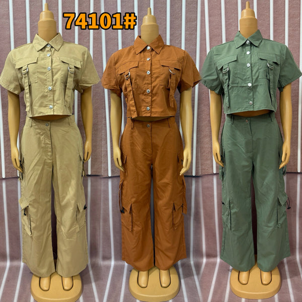 2025 new  women's Internet celebrity streamer low waist overalls short sleeve set 74101 #multi-color spot
