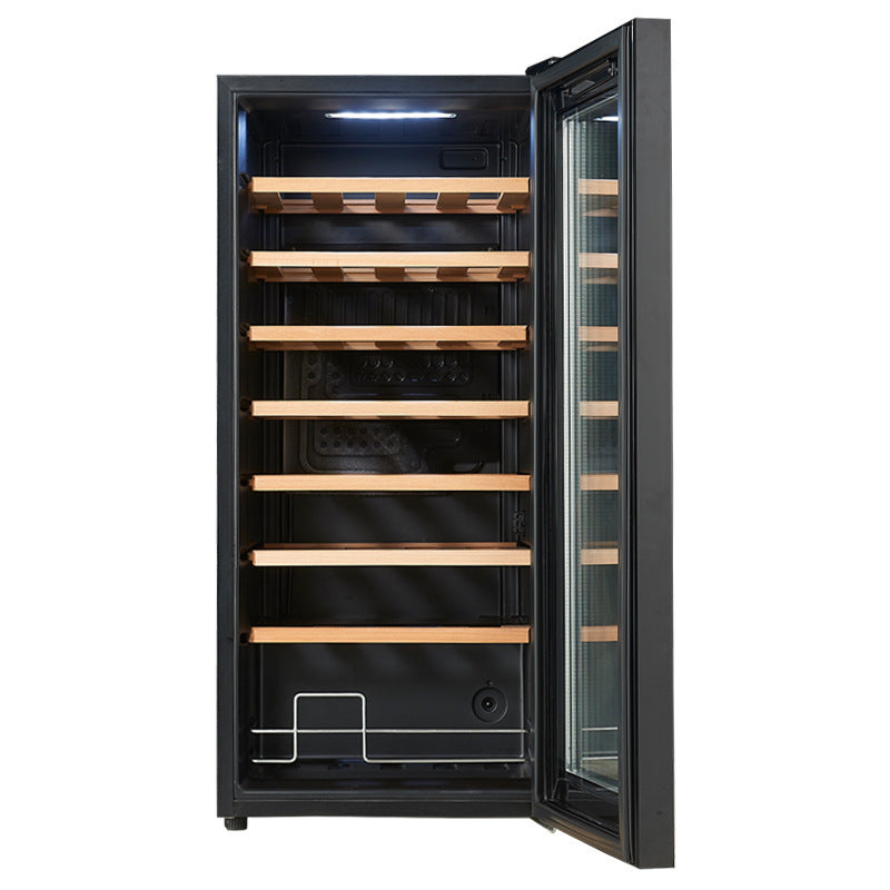 Custom-built smart air-cooled wine cooler - minimalist stainless steel wine cabinet for restaurants and bars, maintaining consistent temperature and humidity
