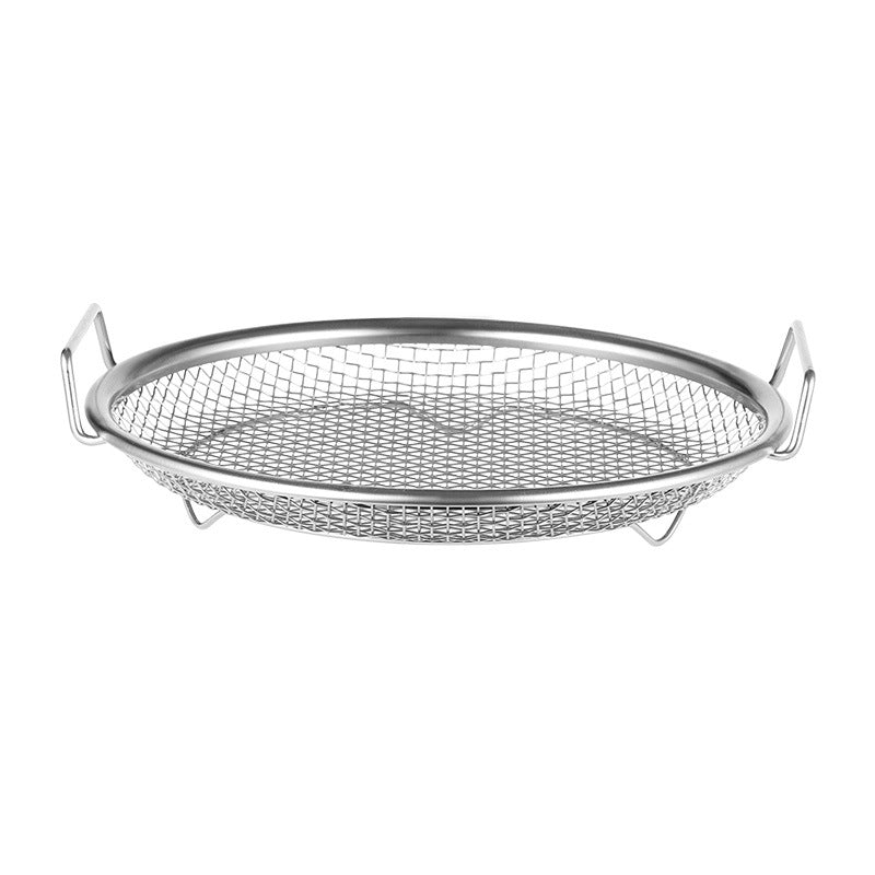 Stainless steel oil filter pan - kitchen oil draining tray for frying, baking, and grilling - includes filter mesh