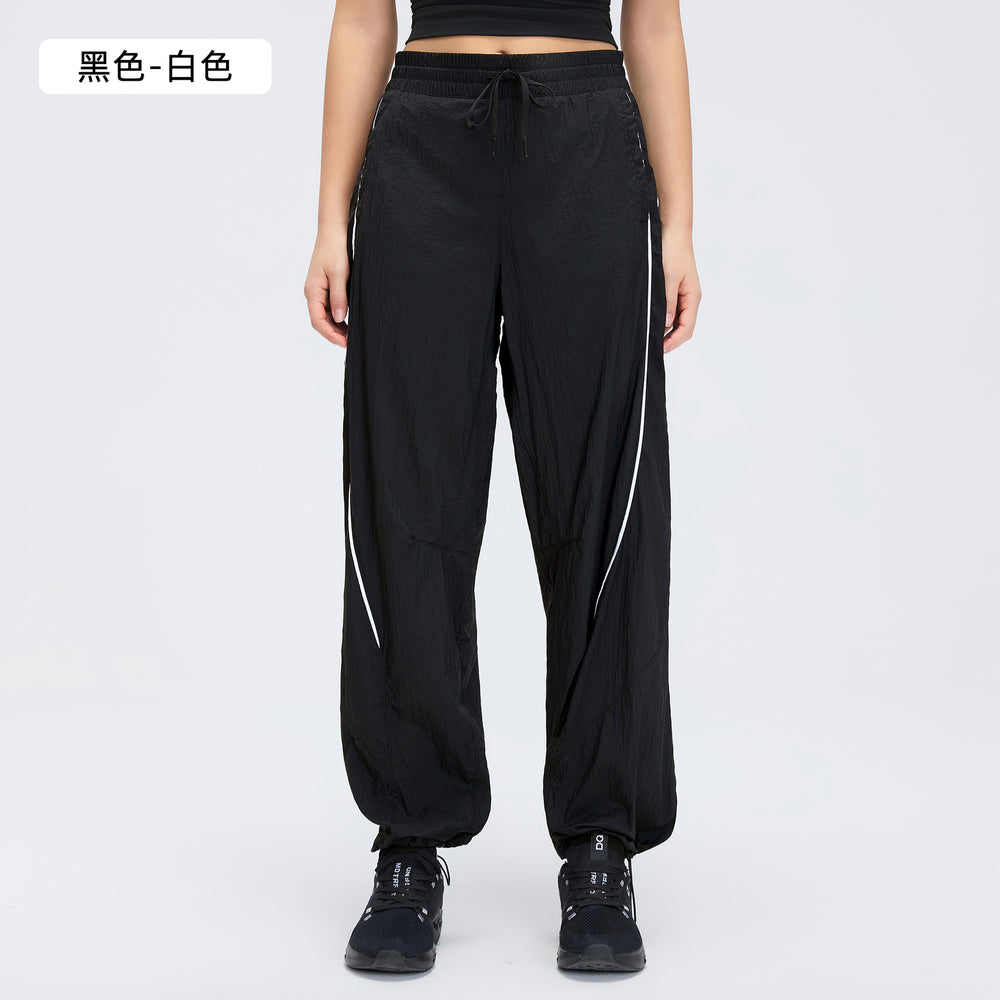 Spring/summer loose fit breathable athletic pants - mid-rise drawstring straight leg joggers - convertible style - lightweight casual pants d26019