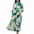 summer new arrivals: european & american cross-border women's fashion - stylish & elegant color block printed single-breasted dress