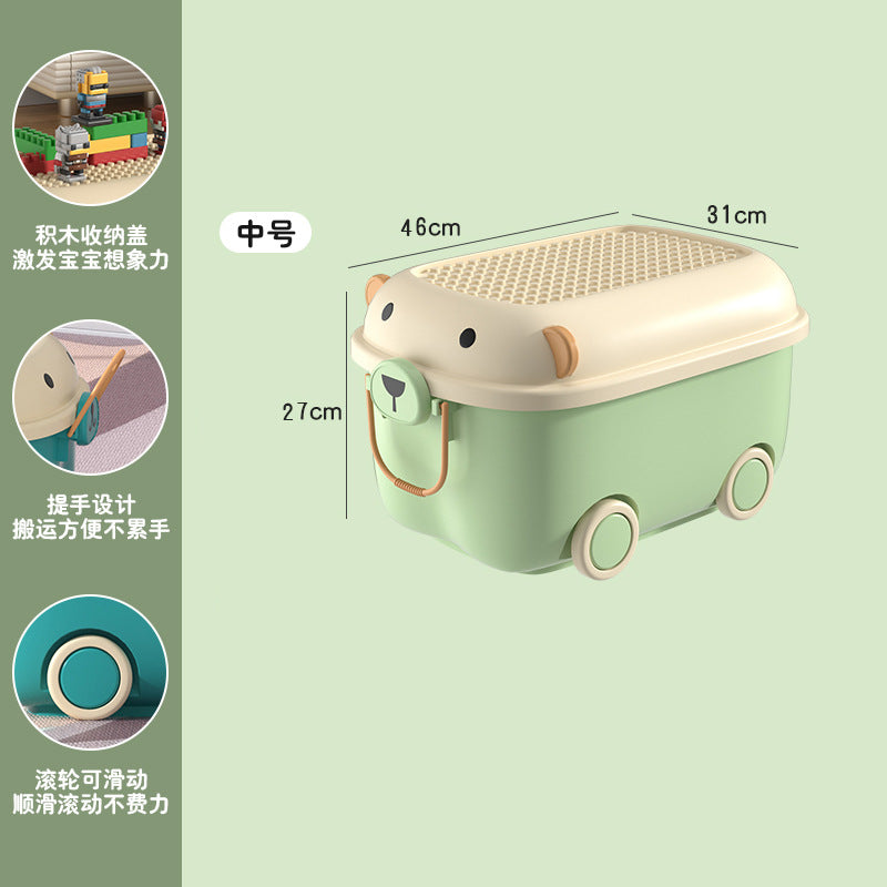 Kids toy storage box cute large capacity storage box plastic for home storage box baby clothes snack storage