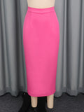 Elegant and slimming a-line skirt - versatile pink midi skirt for everyday work and party outfits