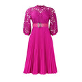 D254 dress  summer large size lace crochet sexy cut out pleated european and american dress cross-border dress