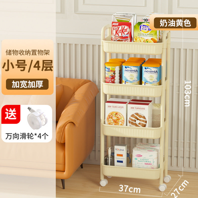 Multi-tier rolling cart organizer - portable storage rack for snacks, kitchen, bathroom, and more