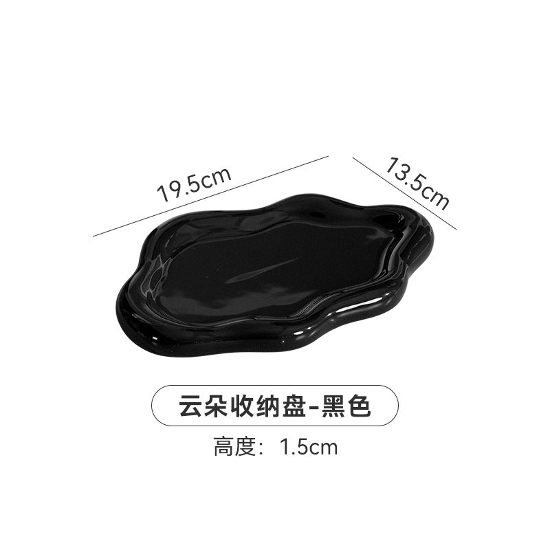 Byron ins electroplated silver tray photo props jewelry storage tray display tray accessible luxury ceramic jewelry ornaments