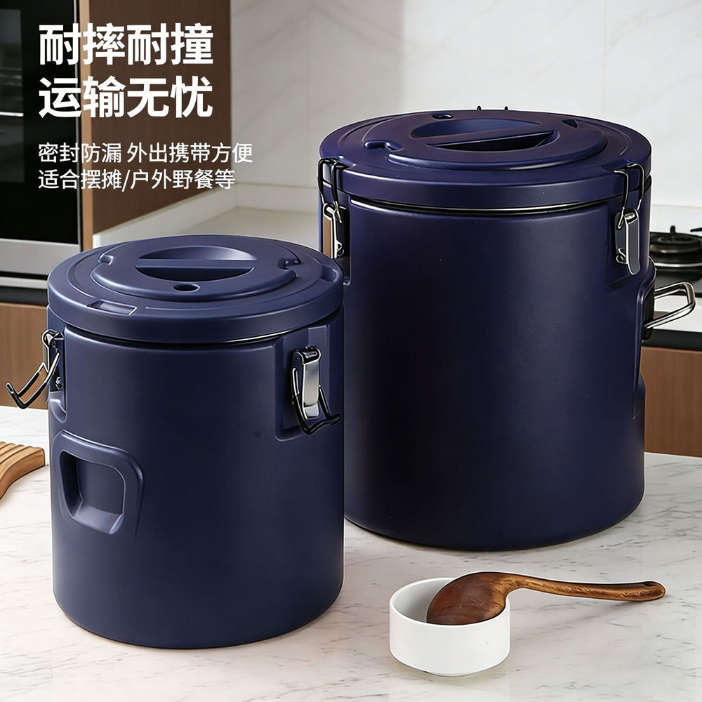 Stainless steel commercial insulation bucket large capacity special milk tea soy milk rice bucket for stall household storage sealed bucket