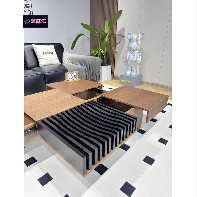 Walnut coffee table - minimalist north american mid-century modern style - living room home decor - small apartment ready-to-assemble square coffee table/side table