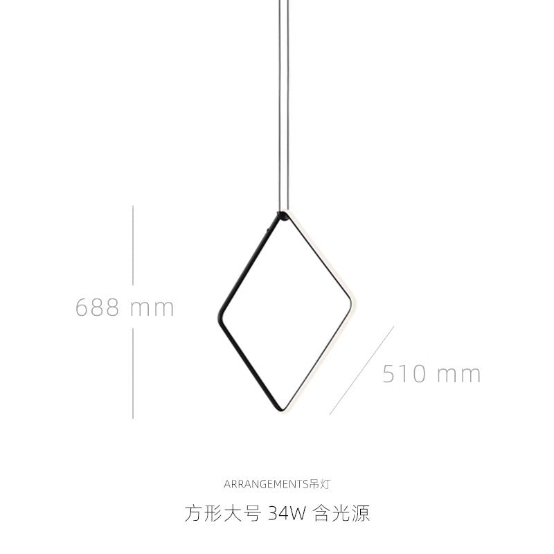 Italian arrangements modern minimalist geometric line restaurant pendant light creative magnetic combination dining table lamp