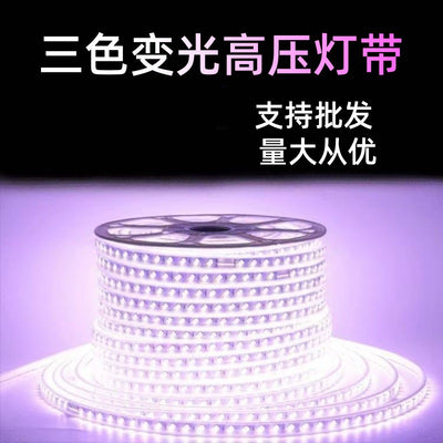 Three-color dimming high-voltage light strip 220v light strip self-adhesive ledwaterproof soft light strip decorative linear patch light strip