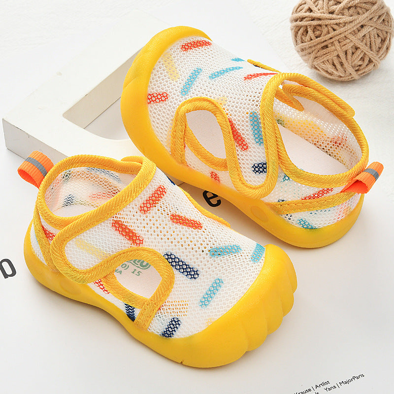 Baby sandals for boys, summer first walker shoes, 0-1-2 years old infant anti-slip soft sole mesh shoes for babies and toddlers, baby girl shoes