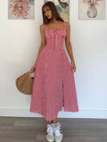 european and american cross-border new summer plaid cami dress - hot girl style