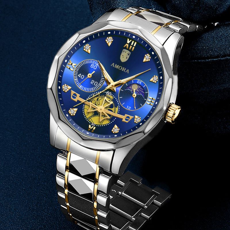 New fashion business men's watch - stylish and trendy design, non-mechanical, waterproof, luminous men's wristwatch