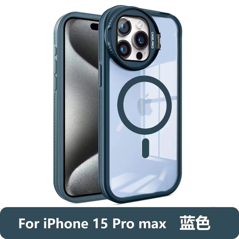 Suitable for iphone 17 magnetic phone case, new little monster hardware frame, glass lens cover, stand, apple 15