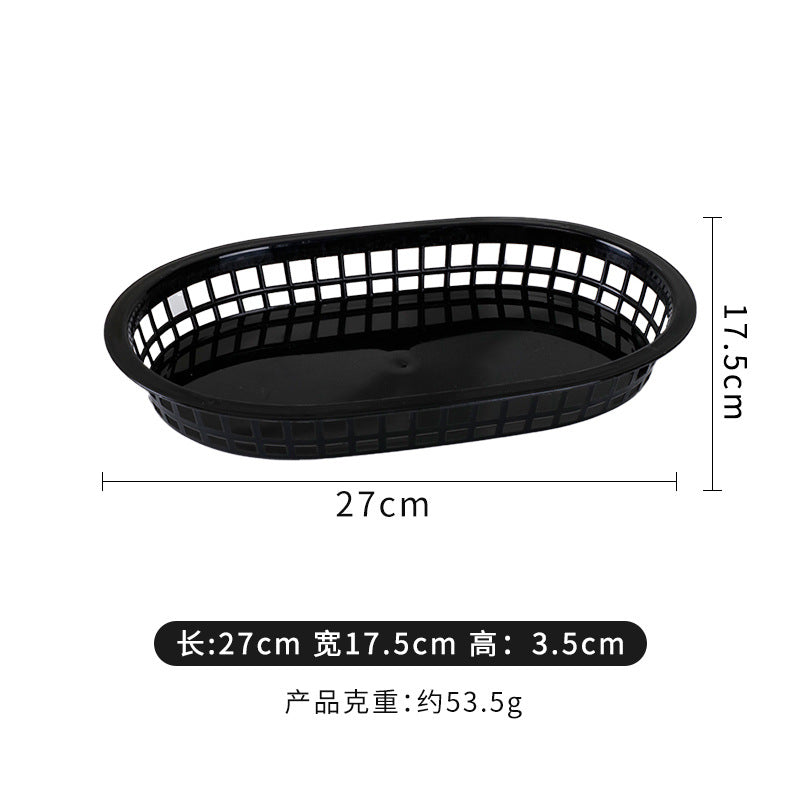 Plastic storage basket desktop storage basket household fruit storage hollow plastic fruit basket french fries storage basket cross-border