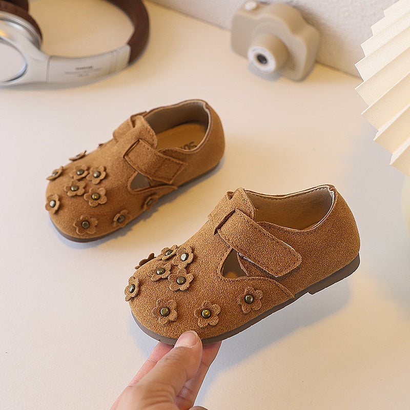 Ready-to-ship new children's leather shoes, korean style, girls' lace-trimmed princess shoes, elegant student patent leather soft-soled flats