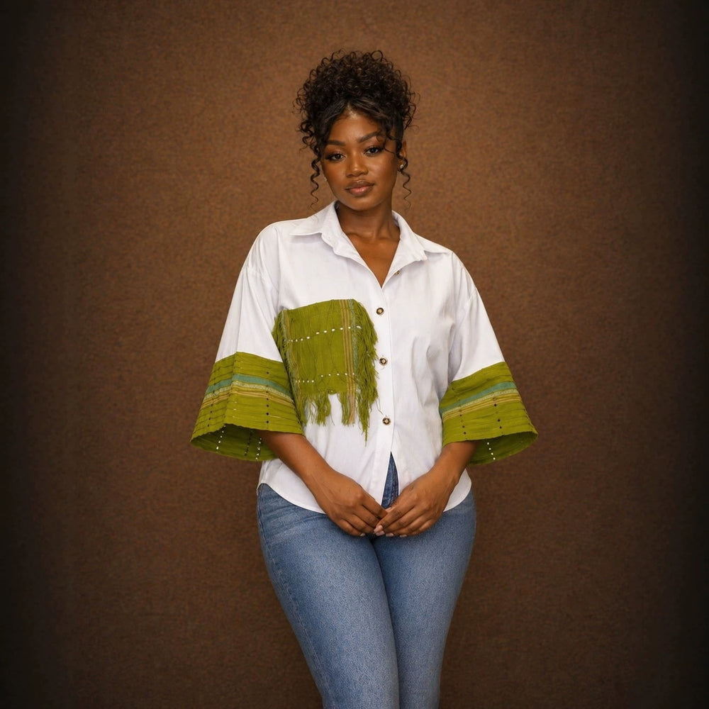 European and american cross-border women's clothing:  summer new fashion african plus size loose patchwork design shirt top