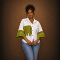 European and american cross-border women's clothing:  summer new fashion african plus size loose patchwork design shirt top