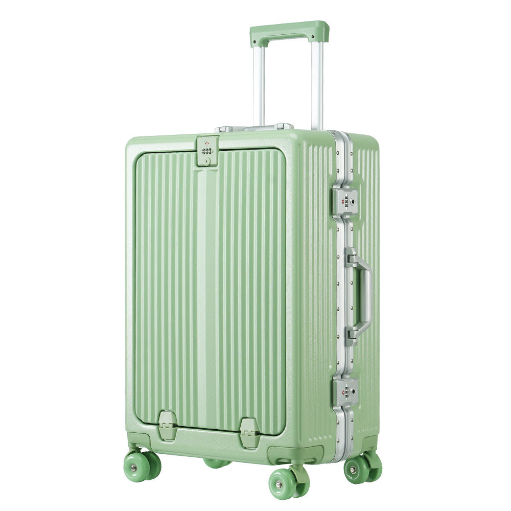 One-click front open aluminum frame 20-inch boarding case, ice skating wheel suitcase, customs lock suitcase 24-inch anti-drop trolley case