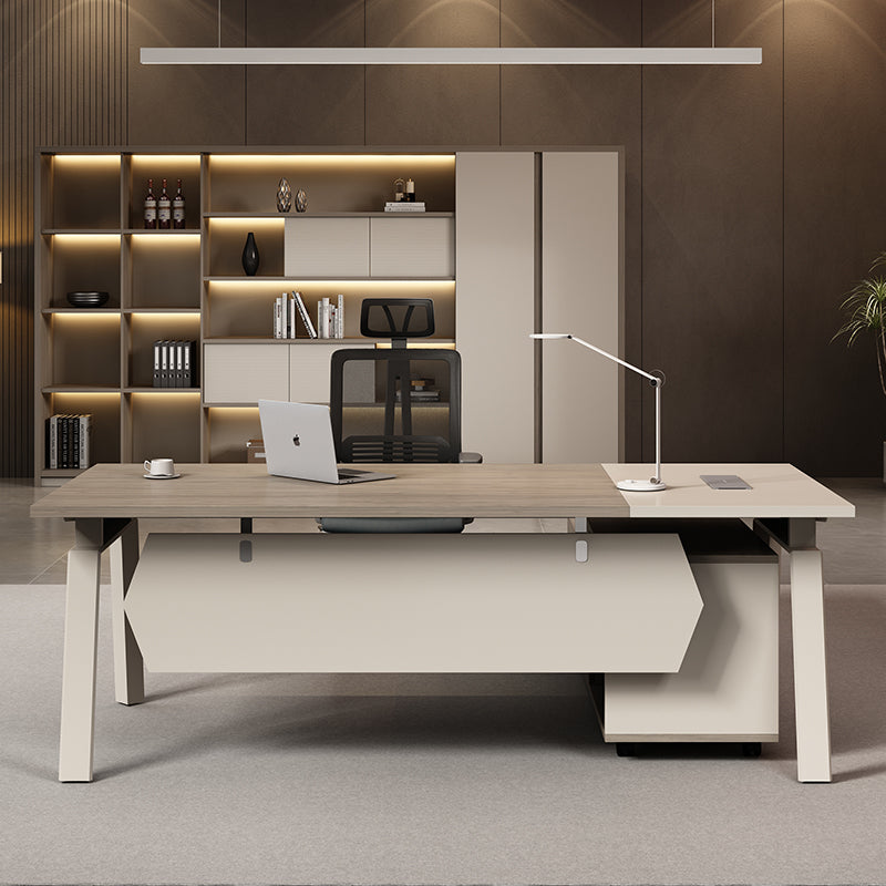 Single boss desk office desk casual modern supervisor desk manager office casual modern desk and chair combination