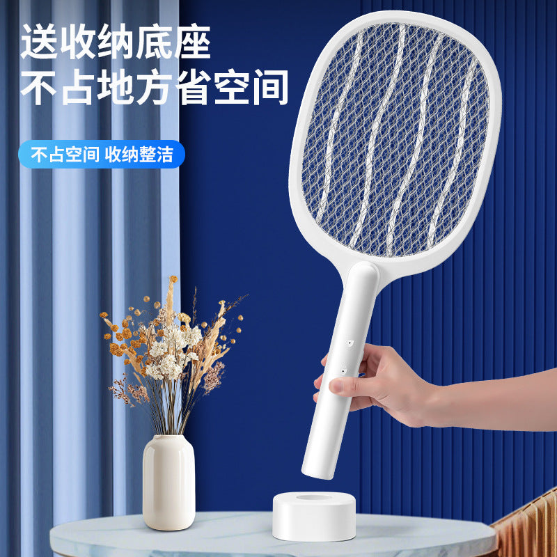 Wholesale purple light automatic mosquito trap folding electric mosquito swatter 2-in-1 mosquito killer lamp electric mosquito zapper mosquito swatter for home use
