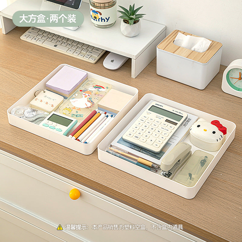 Multifunctional Square Storage Box Grid Plastic Retractable Storage Box Desktop Drawer Storage Stationery Storage Box