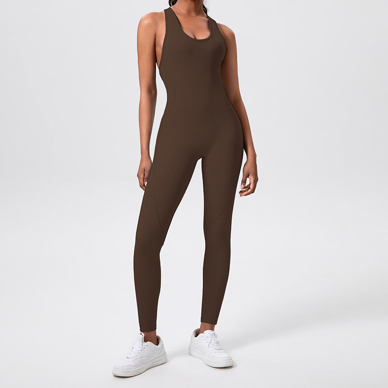 New arrival beautiful back sports yoga jumpsuit tight waist fitness wear guangzhou jinke sports goods co., ltd