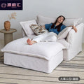 Fabric sofa corduroy cream retro small apartment scandinavianfor home living room double casual removable sofa