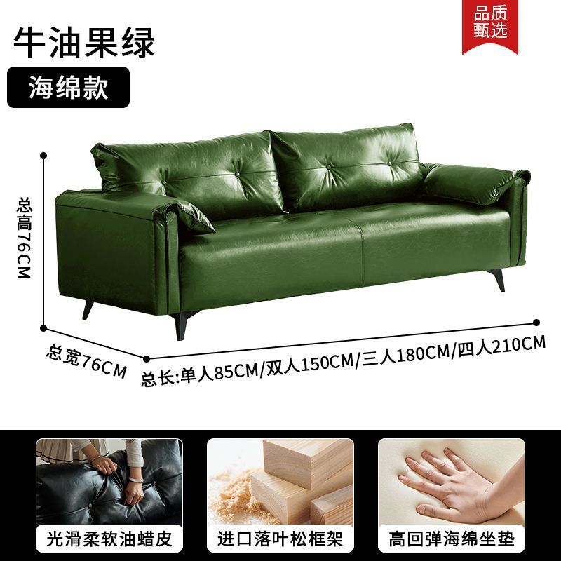 American mid-century oil wax leather sofa, perfect for living rooms, small apartments, clothing store receptions, and adding a touch of understated luxury with a vintage vibe. this double-seater sofa is a stylish choice