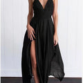 cross-border  summer european and american style women's camisole v-neck asymmetrical hem sexy maxi dress