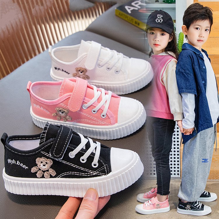Korean version of children's canvas shoes 2025 summer new girls cloth shoes fashion boys board shoes soft soles boys classmates tide