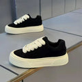 Men's 2026 new summer breathable casual skate shoes - unique design, chunky sole, height increasing, non-slip, wear-resistant, trendy black sneakers